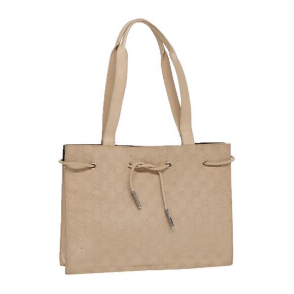 GUCCI GG Canvas Tote Bag Beige Silver 002 002 - Picture 1 of 16